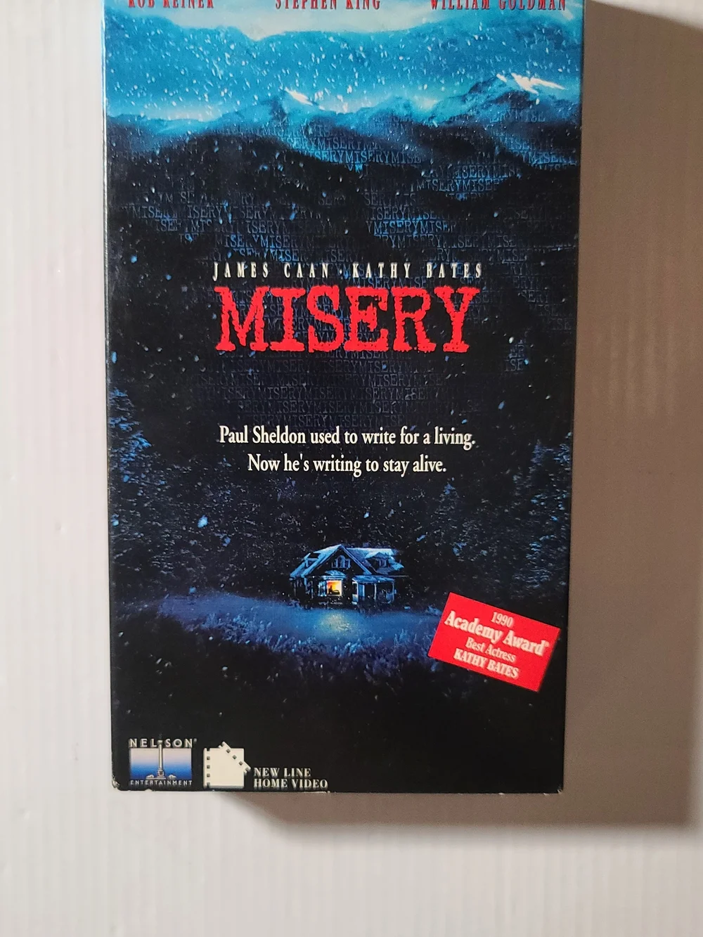 MISERY VHS Movie Tape - Classic Thriller (Black, Blue, Red Cover)